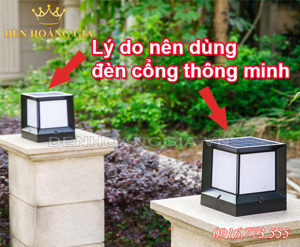 đèn cổng thông minh tối bật ngày tắt