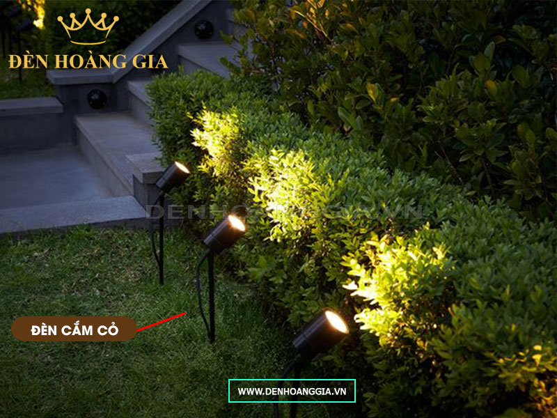 Ứng dụng lắp đèn cắm cỏ trang trí và chiếu sáng cho cây xanh