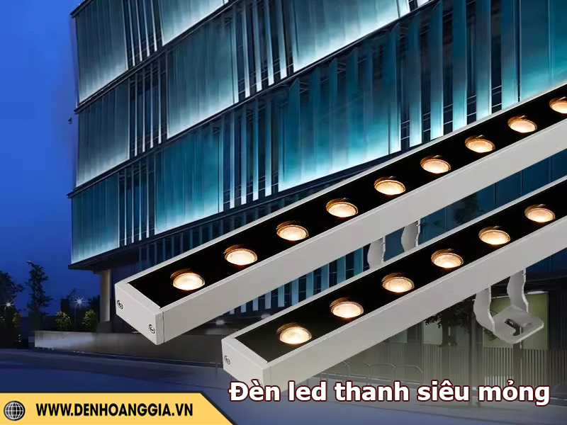 Đèn led thanh siêu mỏng chiếu mặt tiền tòa nhà