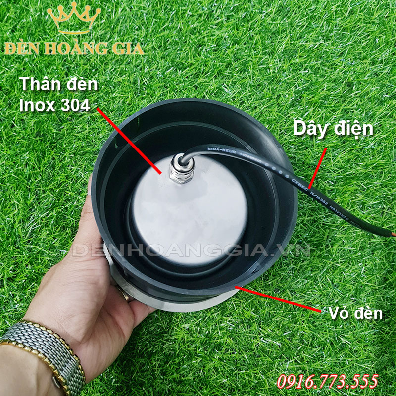 Cấu tạo của đèn led âm nước gắn âm