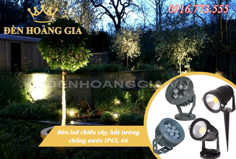 Đèn led chiếu cây hắt tường chống nước