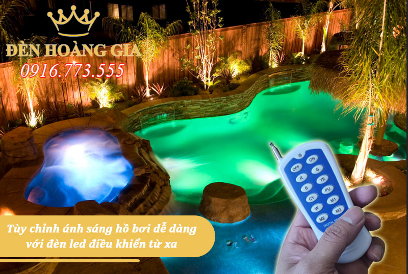 Tùy chỉnh màu ánh sáng đèn led hồ bơi