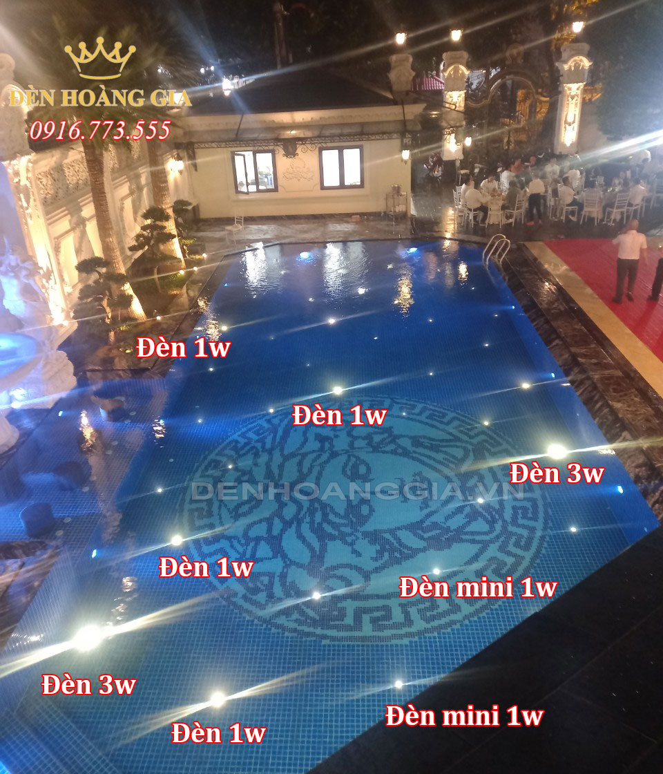 Hồ bơi lắp đèn led hiệu ứng ánh sao