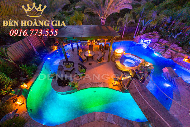 Ứng dụng chiếu sáng hồ bơi đẹp