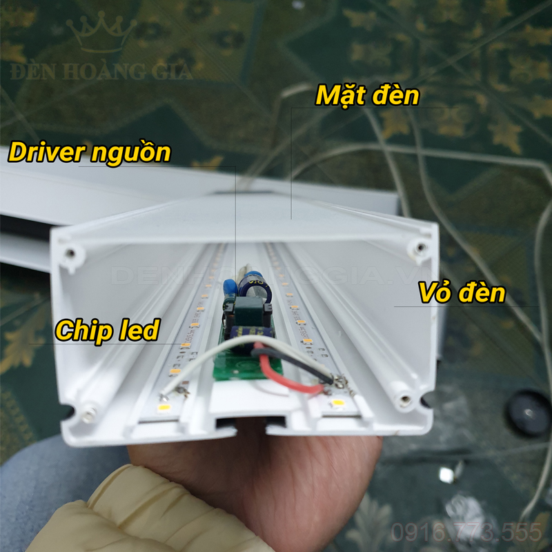 Cấu tạo của đèn led thả hộp 1200