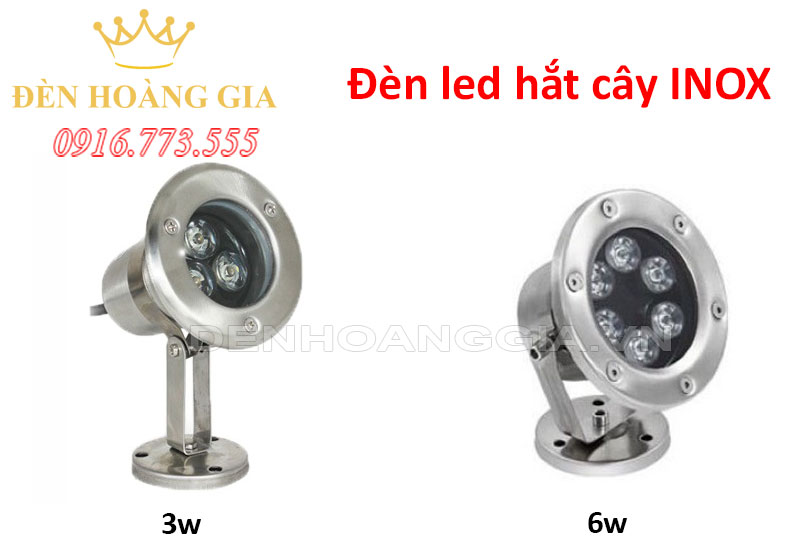 Đèn led hắt cây INOX 3w, 6w