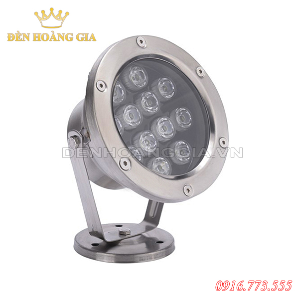 Đèn led chiếu cây hắt tường Inox 12w