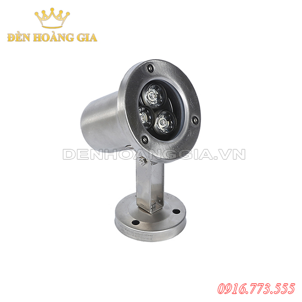 Đèn led chiếu cây hắt tường Inox 3w