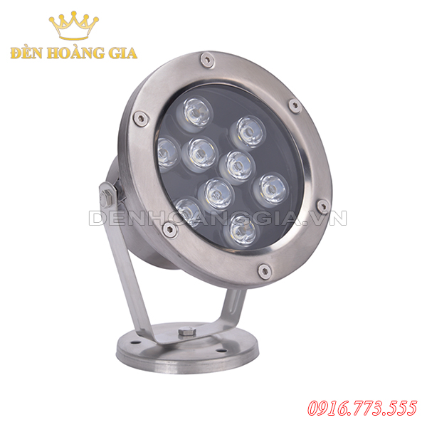 Đèn led chiếu cây hắt tường Inox 9w