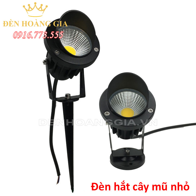 Đèn hắt cây mũ nhỏ chân kim và chân đế