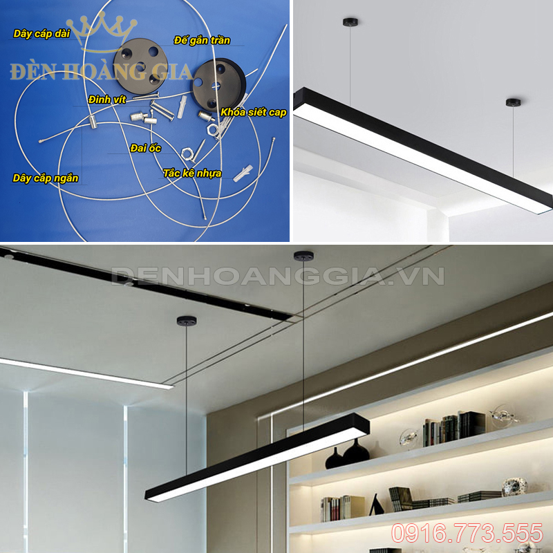 Đèn led thả văn phòng 1200 gồm những gì