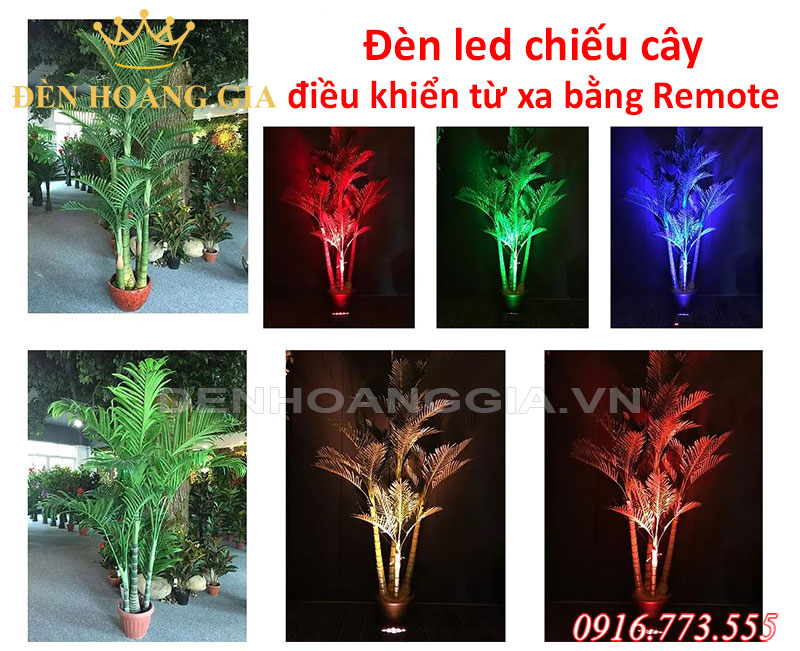 Đèn led chiếu cây điều khiển từ xa