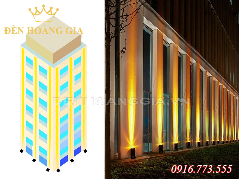 Cách lắp đèn led rọi cột từ dưới lên