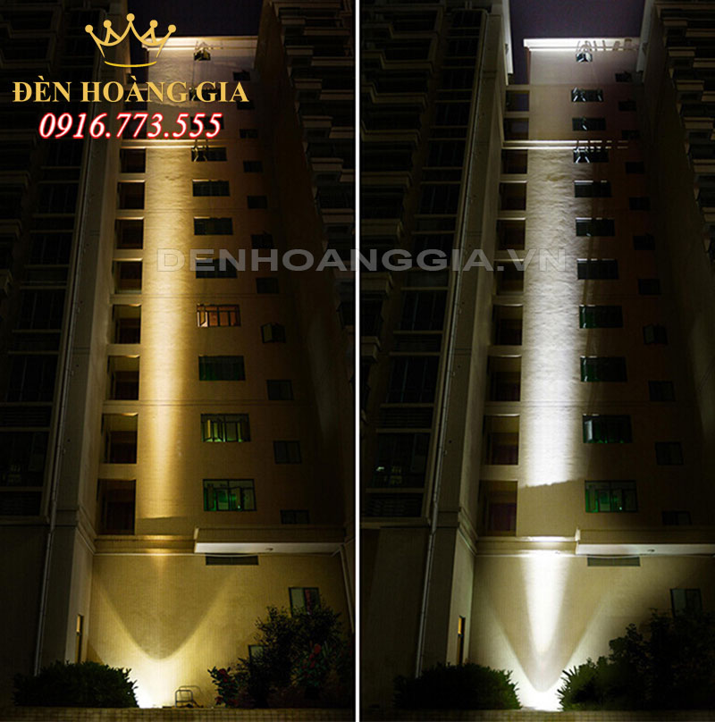 Công trình lắp đèn led rọi cột 81w