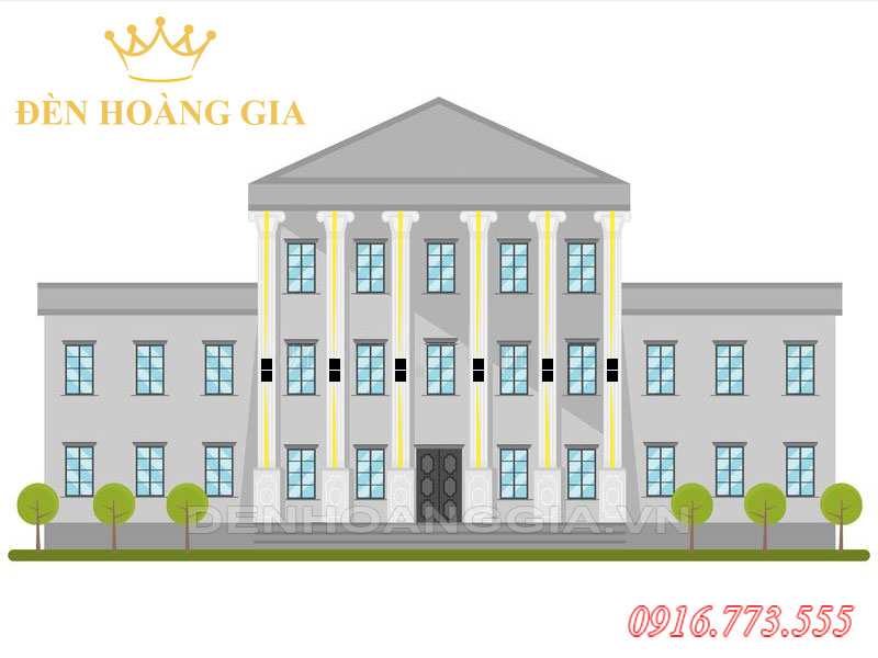 Lắp đèn led rọi cột 2 đầu từ giữa thân cột