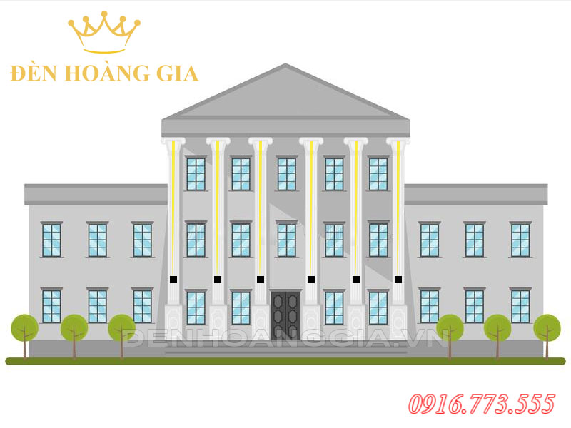Lắp đèn led rọi cột từ giữa thân cột