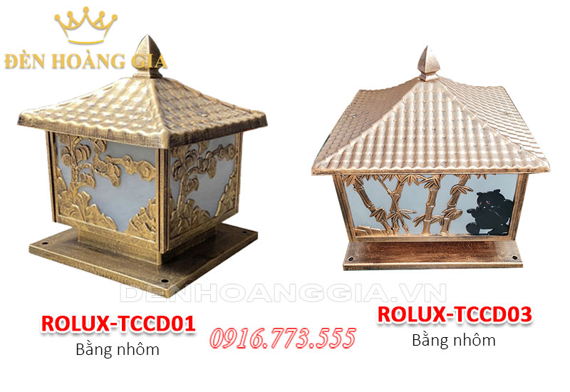 Các mẫu đèn trụ cổng cổ điển họa tiết cây tùng, cây trúc