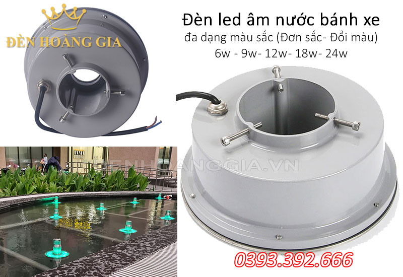 Cấu tạo mặt sau đèn led âm nước bánh xe