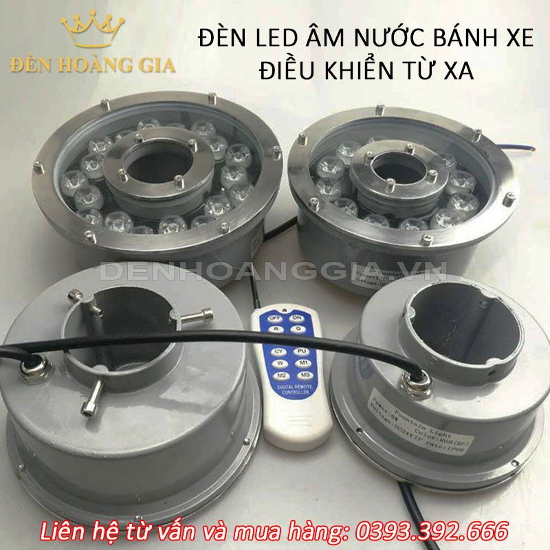 Đèn led âm nước bánh xe điều khiển từ xa
