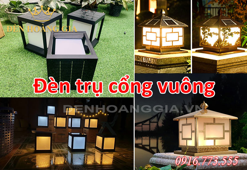Đèn trụ cổng vuông sang trọng đẳng cấp