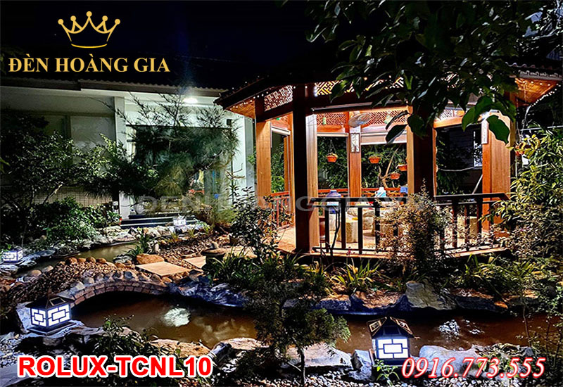 Lắp đèn trụ cổng trang trí sân vườn