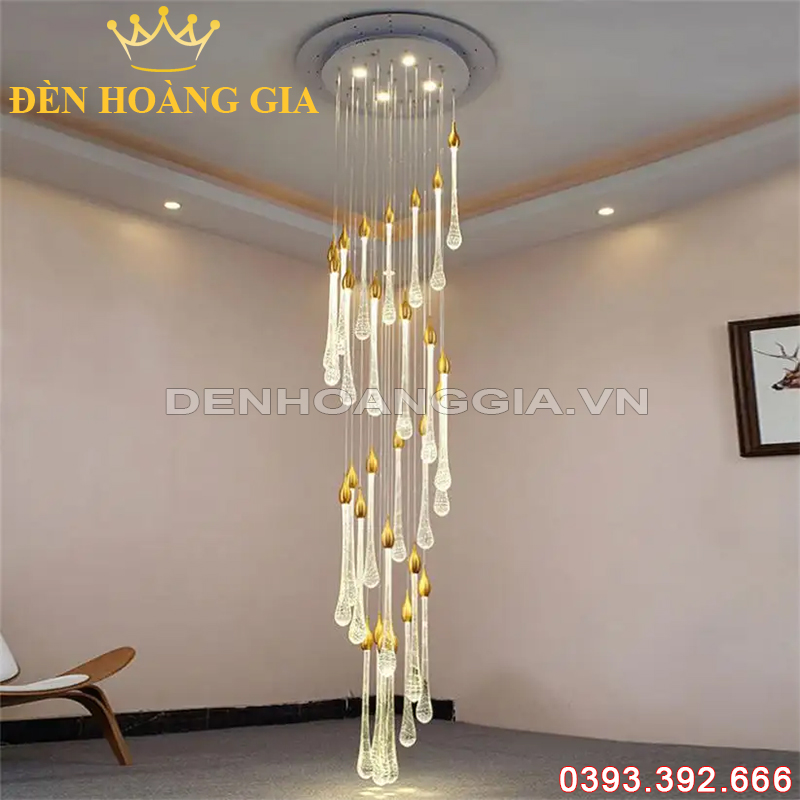 Đèn Led thả thông tầng Luxury 28 bóng Rolux-DCTTLUX28B