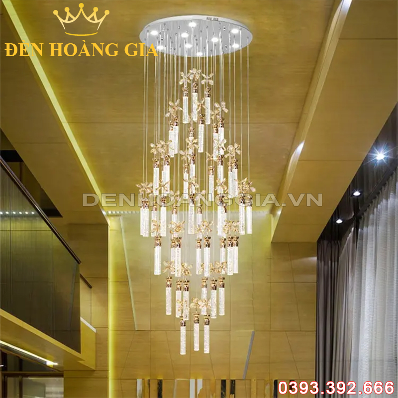 Đèn Led thả thông tầng Luxury 32 bóng Rolux-DCTTLUX32B