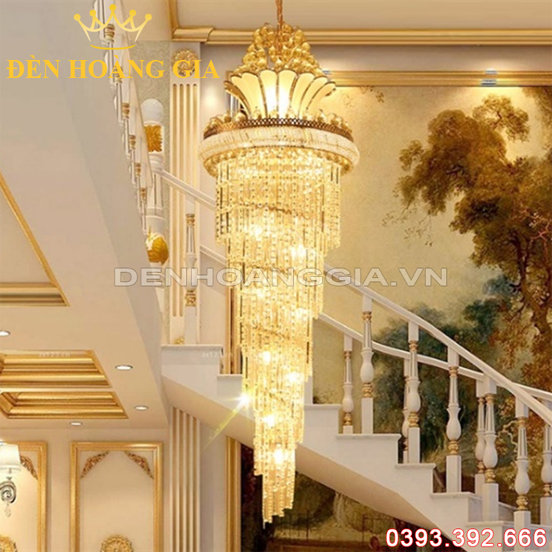 Đèn Led thả thông tầng Pha lê Rolux-DCTTLUX6068