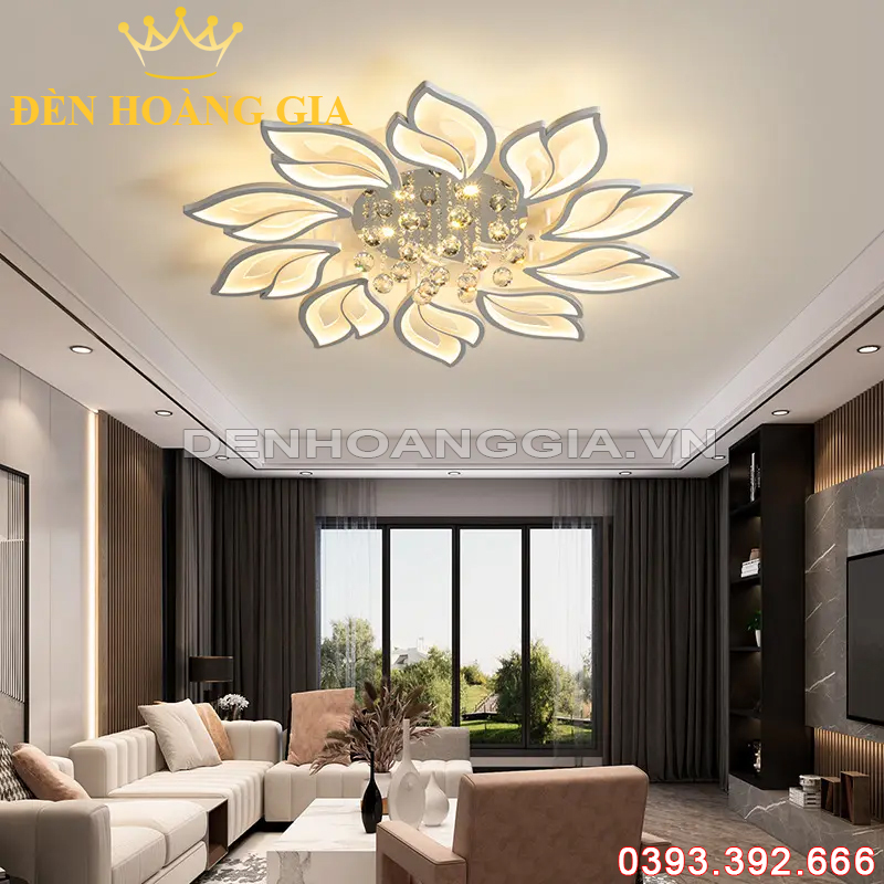 Đèn led mâm mica 10 cánh Rolux-MMC10C2046