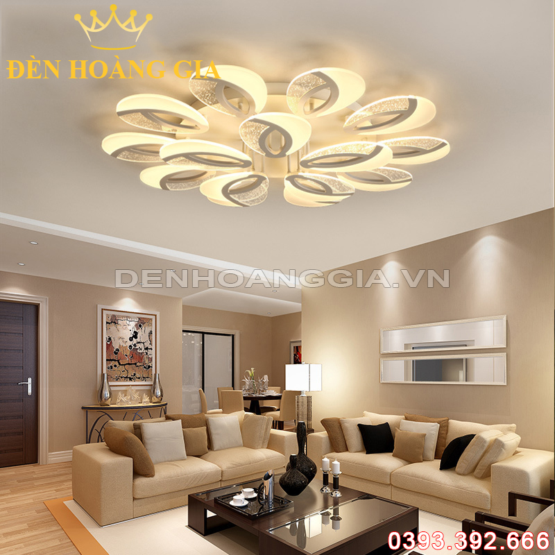 Đèn led mâm mica 15 cánh Rolux-MMC15C2037