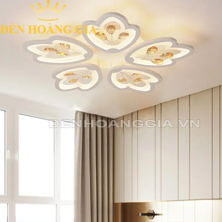 Đèn led mâm mica 5 cánh Rolux-MMC5C2040