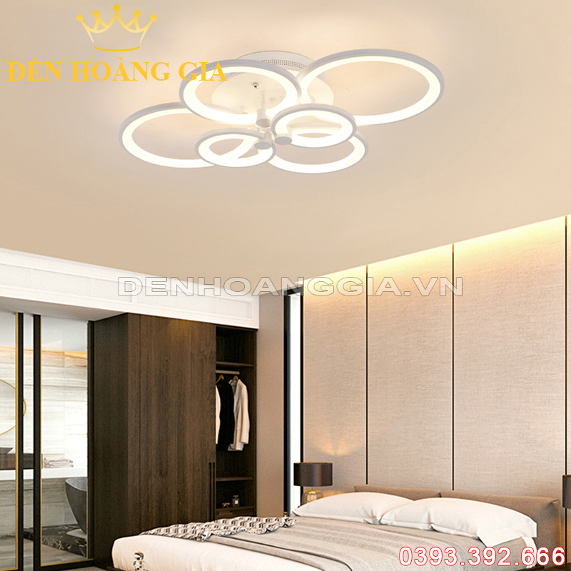 Đèn led mâm mica 6 vòng tròn Rolux-MMC6V2009