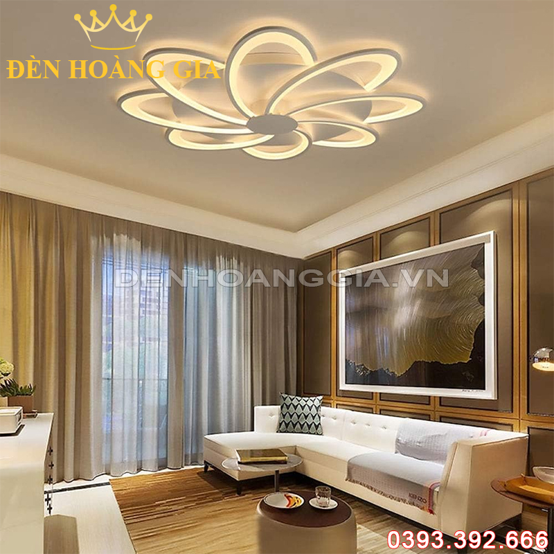 Đèn led mâm mica 8 cánh Rolux-MMC8C2014