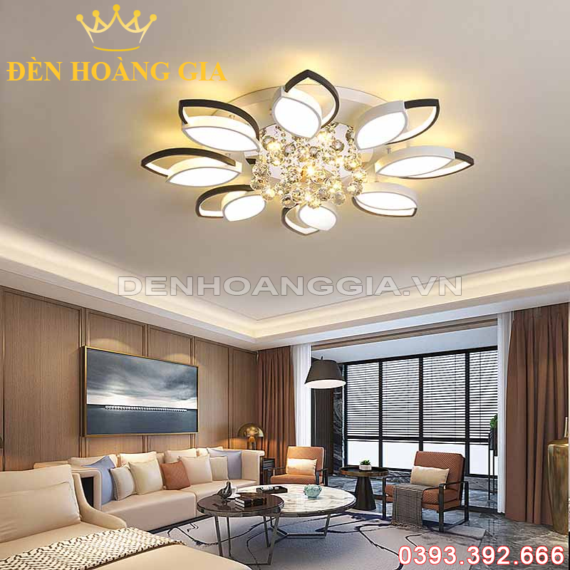 Đèn led mâm mica 8 cánh Rolux-MMC8C2052