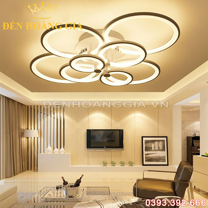 Đèn led mâm mica 8 vòng tròn Rolux-MMC8V2009