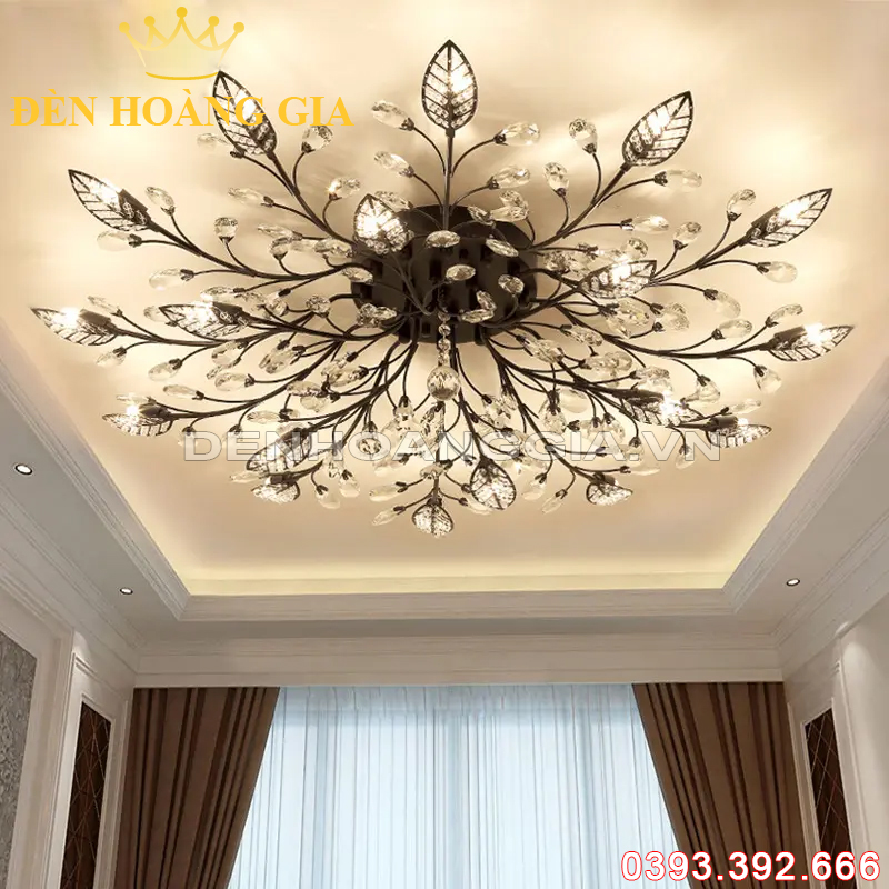 Đèn led mâm mica Black Rolux-MMCKT001BK