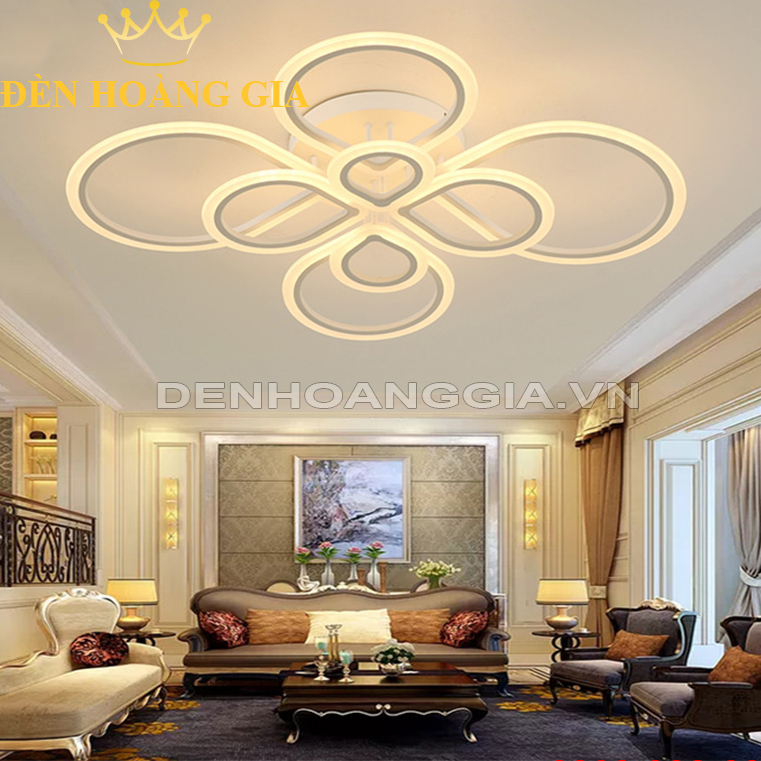 Đèn led mâm mica hiện đại Giọt nước 8 vòng Rolux-MMC8V2011