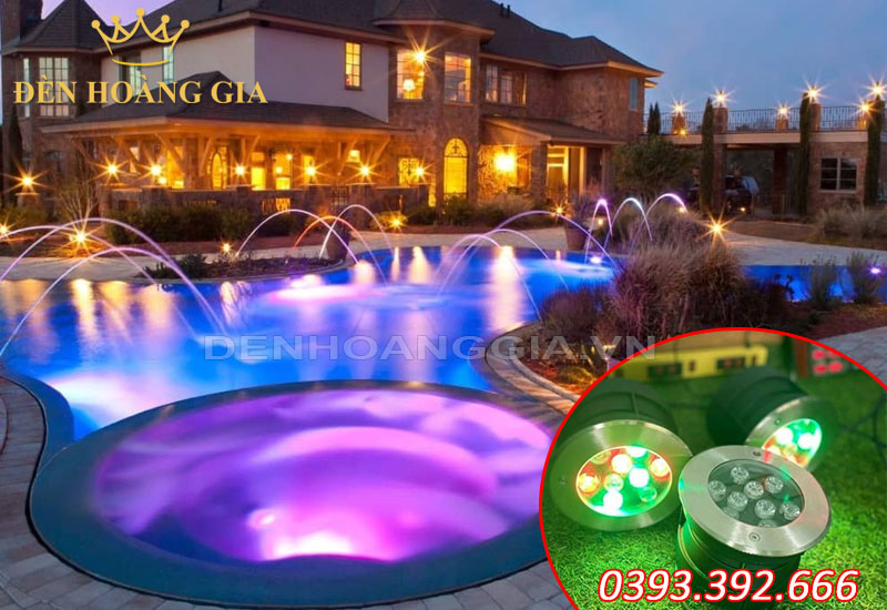 Bể bơi Jacuzzi thường lắp đèn led âm nước gắn âm để tiết kiệm không gian diện tích