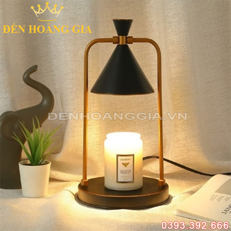 Đèn bàn Đốt nến Đen Rolux-DBDN2323BK