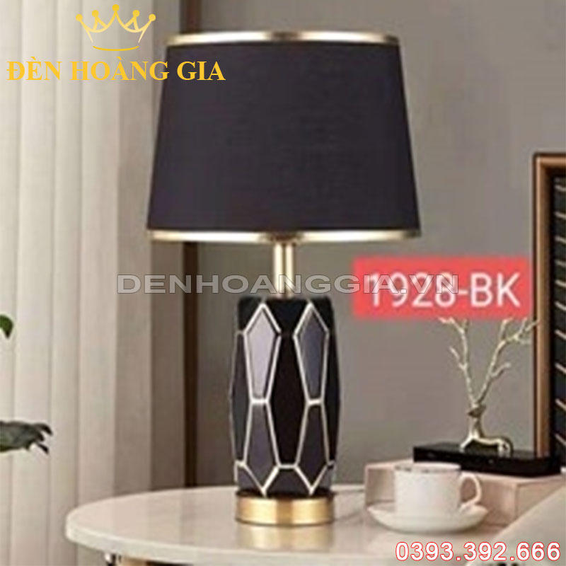 Đèn bàn trang trí hiện đại Gốm đen Rolux-DB1928BK