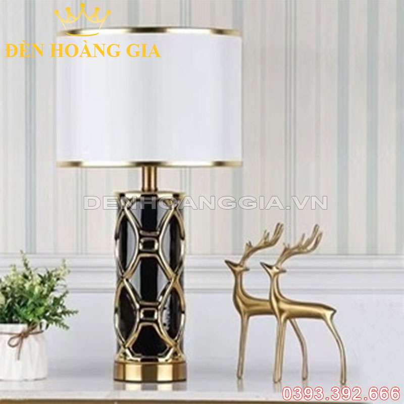 Đèn bàn trang trí hiện đại Gốm đen Rolux-DB1929BK