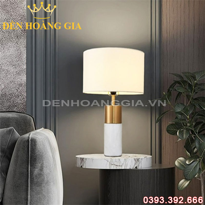 Đèn bàn trang trí Vân đá trắng Rolux-DB718