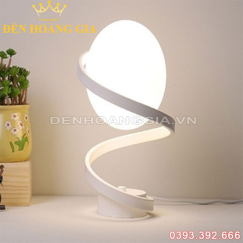 Đèn bàn trang trí Xoắn ốc trắng Rolux-DB1936WH