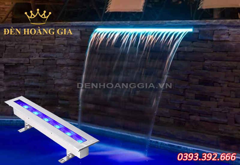 Đèn led chiếu sáng thác nước trên tường