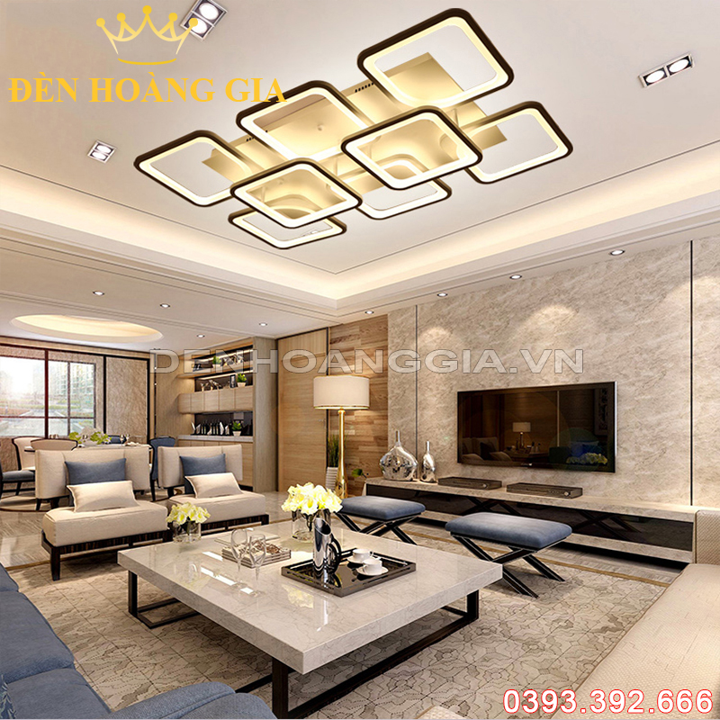 Đèn led mâm 8 Ô Chữ nhật Rolux-DMOT8O001