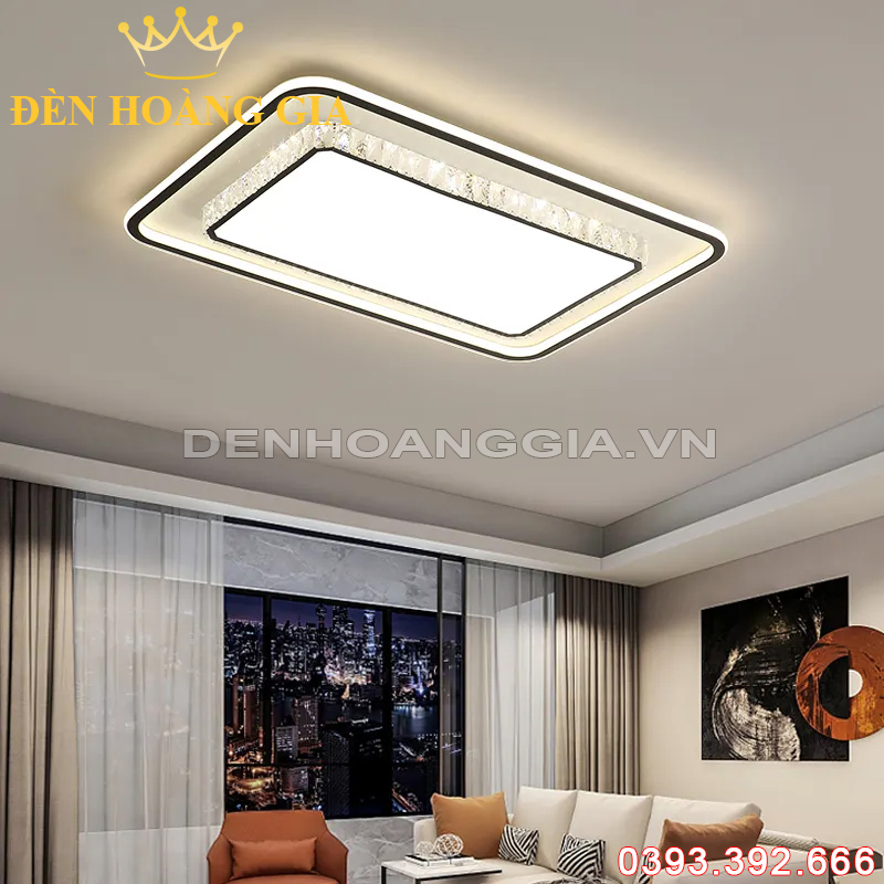 Đèn led mâm Chữ nhật hiện đại Rolux-DMOTQ158