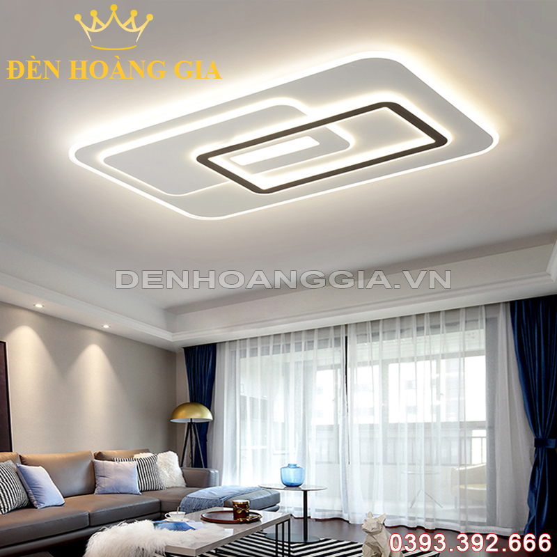 Đèn led mâm hiện đại Chữ nhật Rolux-DMOT830
