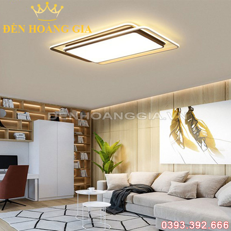Đèn led mâm hiện đại Chữ nhật Rolux-DMOTLM977