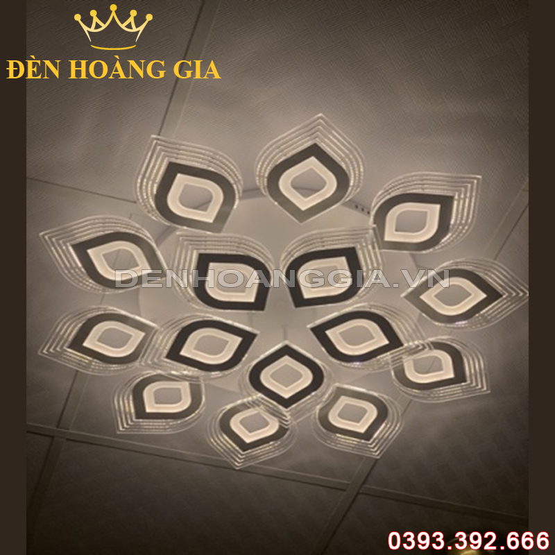 Đèn led mâm mica 15 cánh Rolux-MMC15C2068