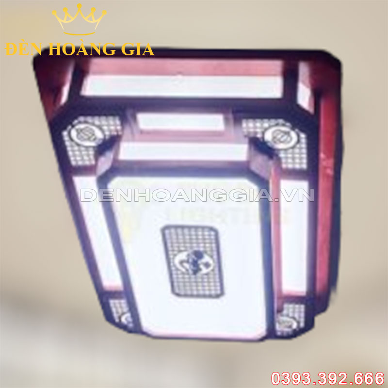 Đèn led mâm ốp trần gỗ Chữ nhật Rolux-DMGMYP650